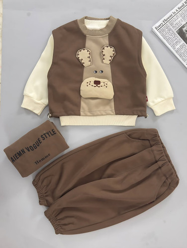 ست سه تیکه دورس شلوار و وست وارداتی اوجینال مناسب 1 تا 6 سال