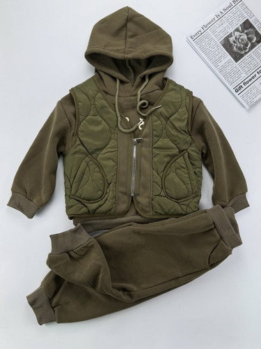 ست سه تیکه هودی شلوار پافر دار وارداتی