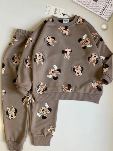 ست پاییزه دخترانه نخ پنبه ترک وارداتی سایز ۳ تا ۱۰ سال